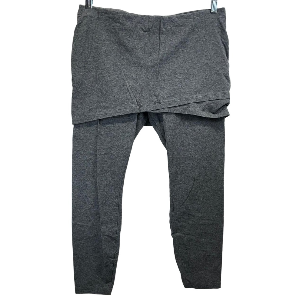 Cabi Stone Gray Womens Activewear Skirted Cotton Blend Leggings Medium